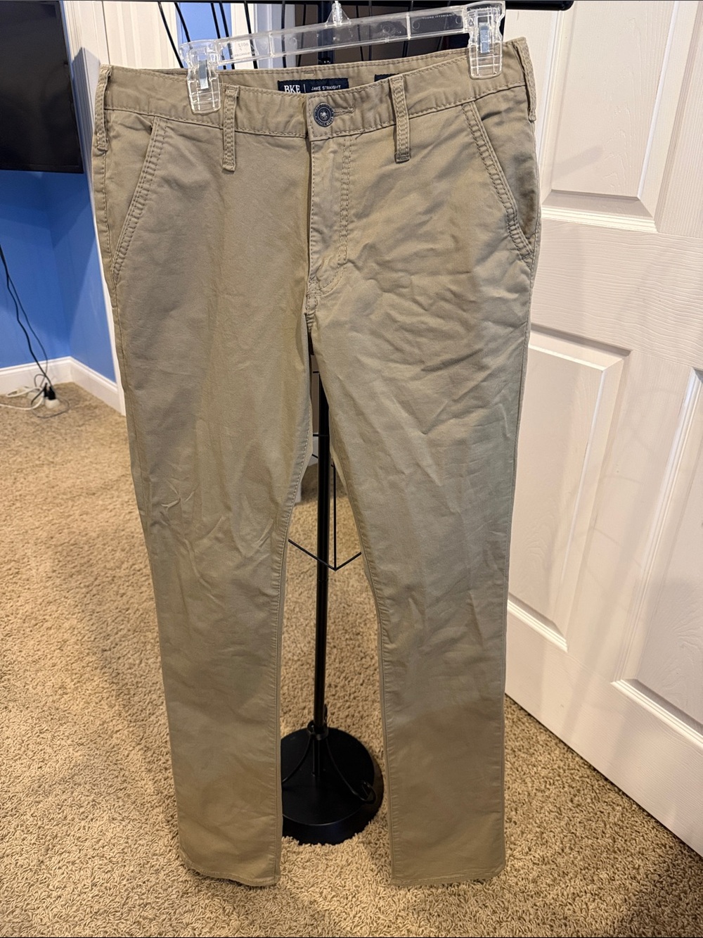 BKE Jake Straight Men's Chinos in Light Khaki 31 x 36 Long Tall